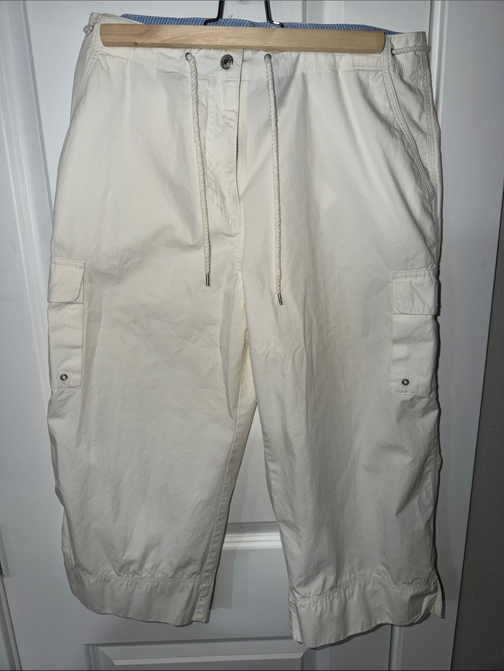 Lauren Ralph Lauren Cream Cropped Cargo Pants